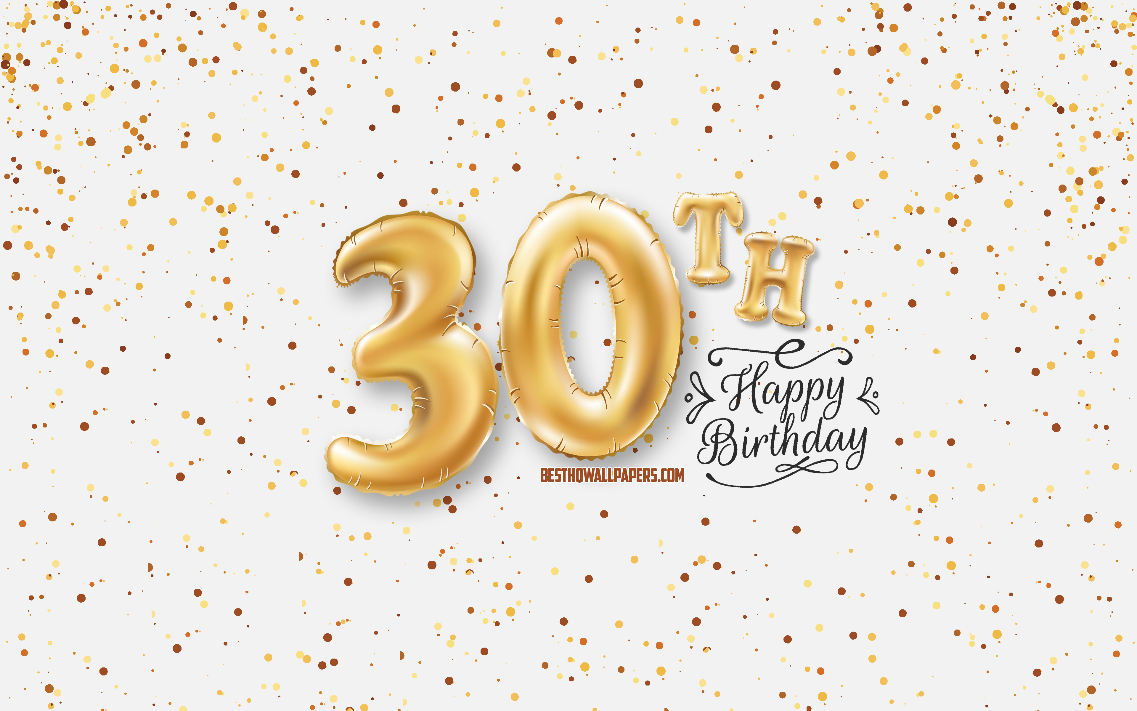 Download wallpapers 30th Happy Birthday, 3d balloons letters, Birthday ...