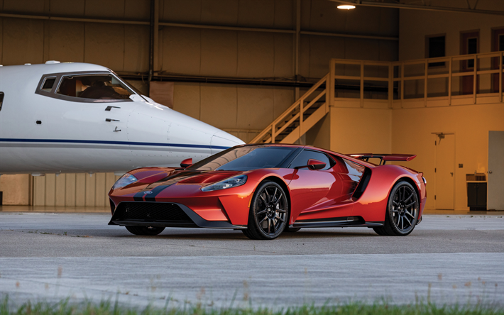 Ford GT, 2019, red sports coupe, red supercar, new red Ford GT, American sports cars, Ford