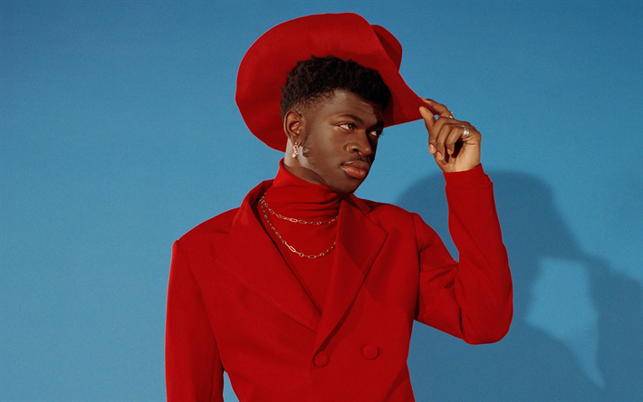 Download Wallpapers Lil Nas X Montero Lamar Hill American Singer Photoshoot Red Costume Famous Singers For Desktop Free Pictures For Desktop Free