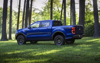 Ford Ranger, FX2 Package, 2020, side view, exterior, new blue Ranger, tuning Ranger, american cars, Ford
