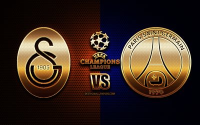 Galatasaray vs PSG, le Groupe A de l&#39;UEFA Champions League, la saison 2019-2020, logo dor&#233;, le Paris Saint-Germain, FC Galatasaray, l&#39;UEFA, FC Galatasaray vs PSG FC