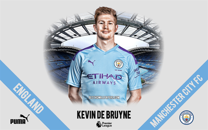 Kevin De Bruyne, el Manchester City FC, retrato, Belga futbolista, de mediapunta, de la Premier League, Inglaterra, el Manchester City futbolistas 2020, el f&#250;tbol, el Etihad Stadium