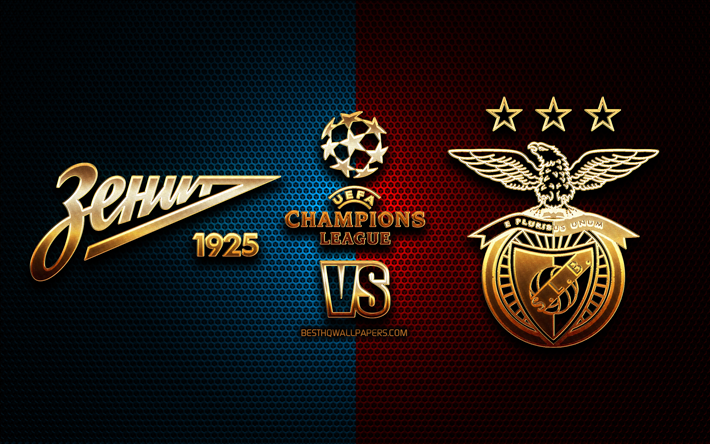 Zenit vs Benfica, Group G, UEFA Champions League, season 2019-2020, golden logo, Zenit FC, Benfica FC, UEFA, Zenit FC vs Benfica FC