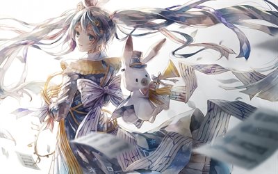 Yuki-miku, Rabbit Yukine, manga, Magica Guerres, des illustrations, des Vocaloid