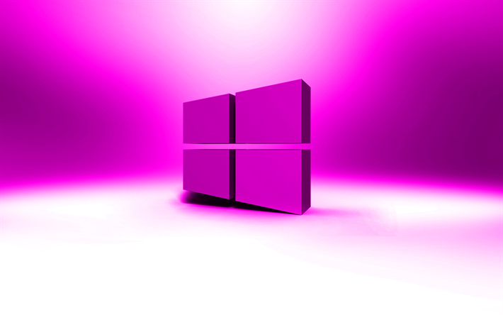 Windows 10 purple logo, creative, OS