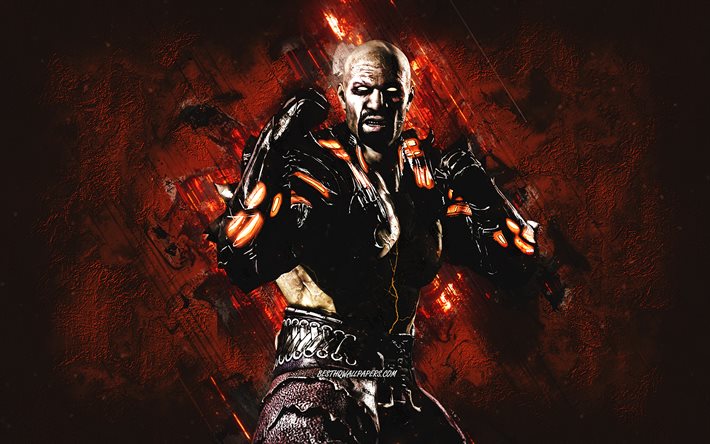 Ghost Jax Briggs, Mortal Kombat Mobile, Ghost Jax Briggs MK Mobile, Mortal Kombat, punainen kivitausta, Mortal Kombat Mobile -hahmot, grunge-taide, Ghost Jax Briggs Mortal Kombat