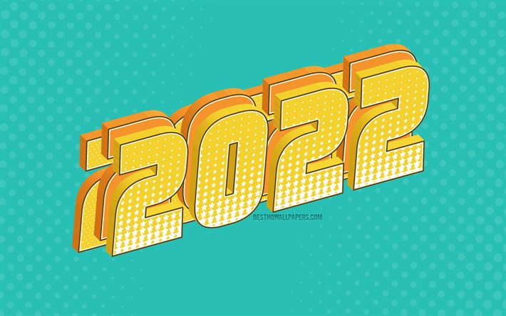 2022 New Year, 4k, green retro background, Happy New Year 2022, retro art, 2022 concepts, Green 2022 retro background, New 2022 Year