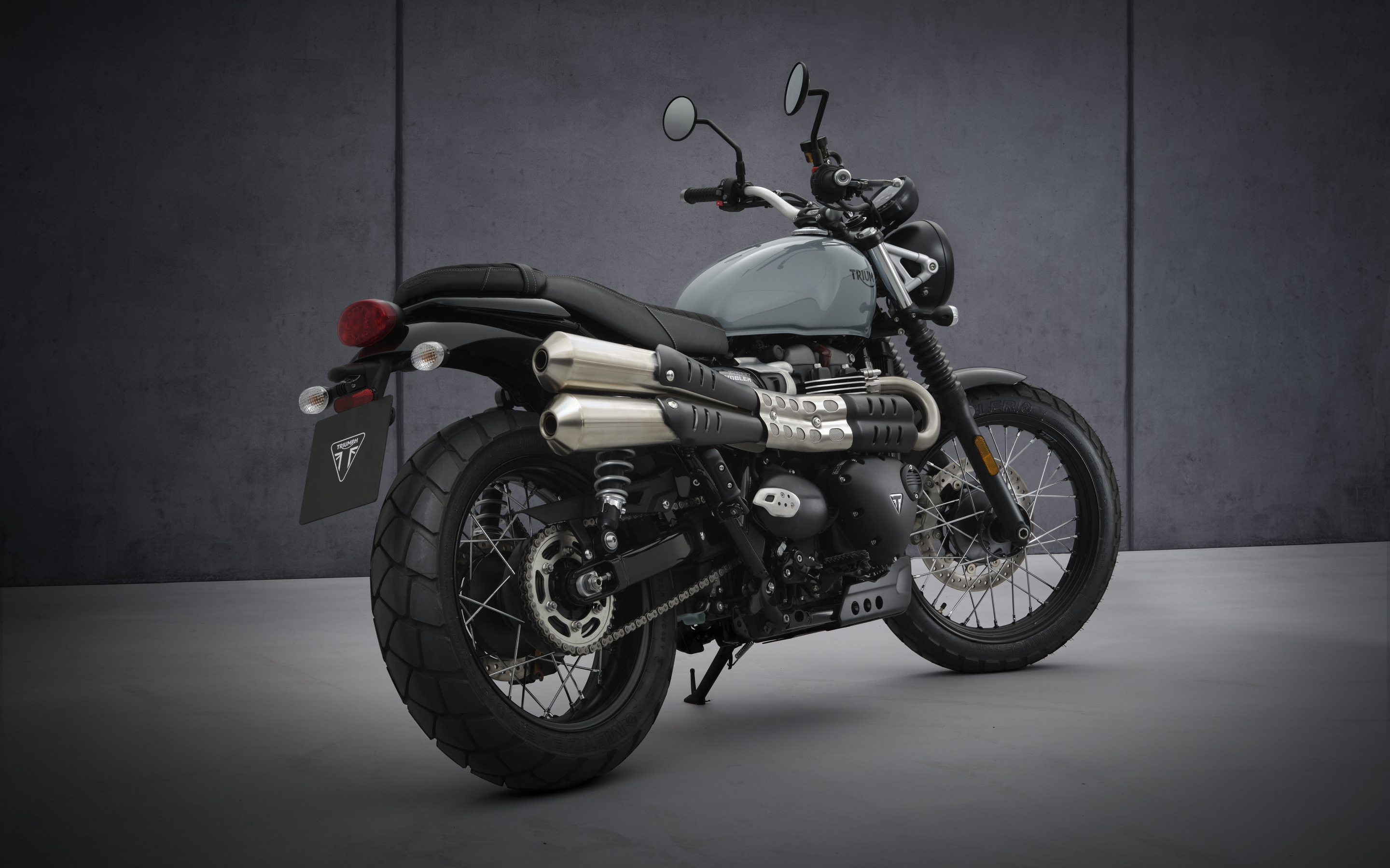 Download wallpapers Triumph Street Scrambler, 2021, rear view, exterior,  Street Scrambler 900, new bikes, Triumph for desktop with resolution  2880x1800. High Quality HD pictures wallpapers