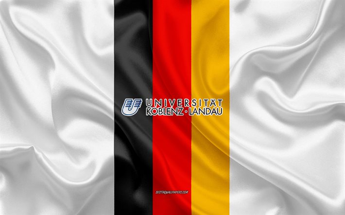 Emblema dell&#39;Universit&#224; di Coblenza e Landau, bandiera tedesca, logo dell&#39;Universit&#224; di Coblenza e Landau, Mainz, Germania, Universit&#224; di Coblenza e Landau