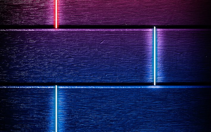 Download Wallpapers Neon Brickwall 4k Macro Abstrac Backgrounds 