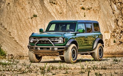 Ford Bronco 4-Door Outer Banks, 4k, SUVs, 2022 cars, offroad, HDR, 2022 Ford Bronco, american cars, Ford