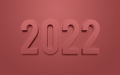 Sfondo 3D bronzo 2022, Capodanno 2022, Felice anno nuovo 2022, Sfondo bronzo, concetti 2022, Sfondo 2022, Arte 3D 2022, Nuovo anno 2022