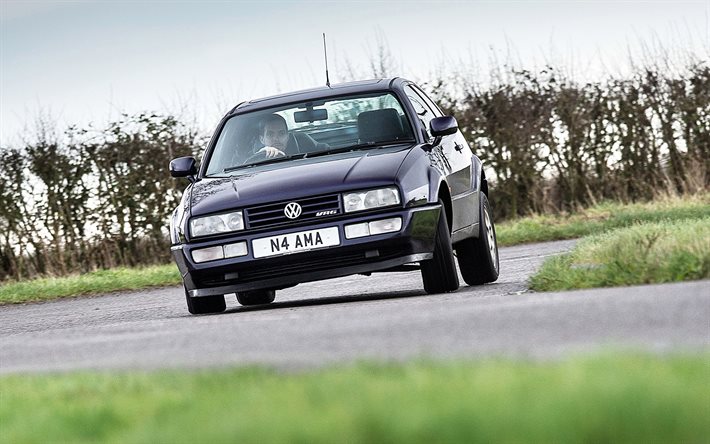 Volkswagen Corrado VR6 Storm, chemin de c&#226;bles, 1994 voitures, UK-spec, flou de mouvement, 1994 Volkswagen Corrado, voitures allemandes, Volkswagen