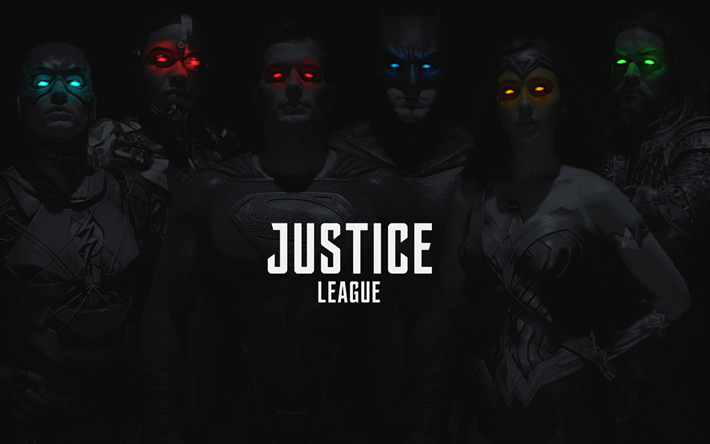 Justice League, superhj&#228;ltar, m&#246;rker, 2017 film, affisch