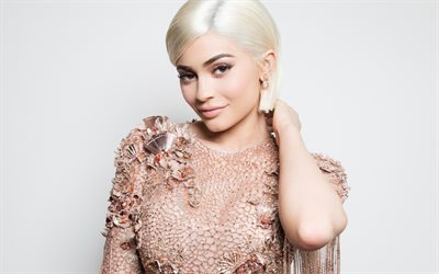 Kylie Jenner, beauty, blonde, Hollywood, portrait, american actress, movie stars