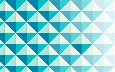 4k, triangolare di astrazione, astrazione blu, geometriche luminose forme