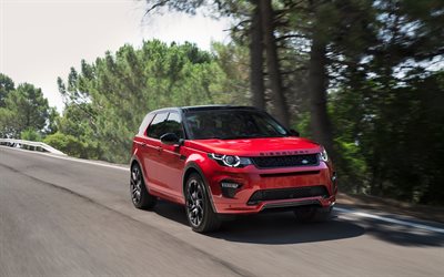 Land Rover Discovery Sport, 4k, 2018 coches, carretera, desenfoque de movimiento, Land Rover