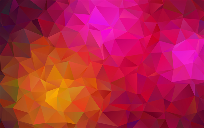 multicolored bright abstraction, triangles abstraction, geometric shapes, 3d background