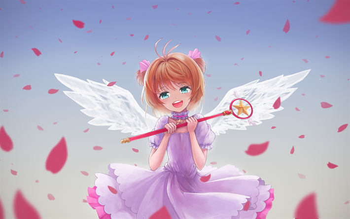 Sakura Kinomoto, flying ter&#228;lehti&#228;, Sakura, manga, Cardcaptor Sakura