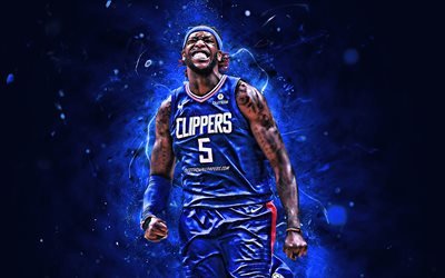 Montrezl Harrell, abstract art, basketball stars, NBA, Los Angeles Clippers, Montrezl Dashay Harrell, basketball, LA Clippers, neon lights, creative