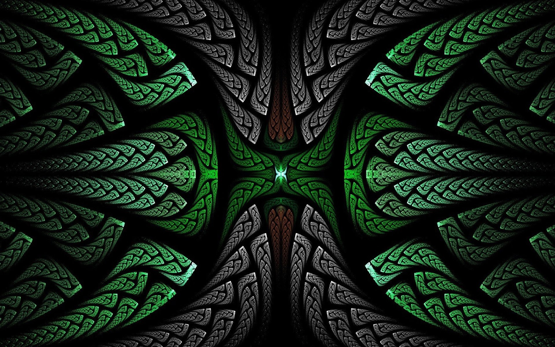 ダウンロード画像 フラクタル 緑と黒 3dアート 花のパターン 創造 フラクタル美術 画面の解像度 19x10 壁紙デスクトップ上