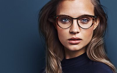 Josephine Skriver, femme &#224; lunettes, danoise, top mod&#232;le, photoshoot, belle femme, portrait