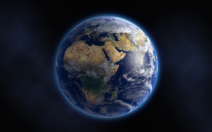 Terra, nosso planeta, espa&#231;o, sistema solar, 3d Earth