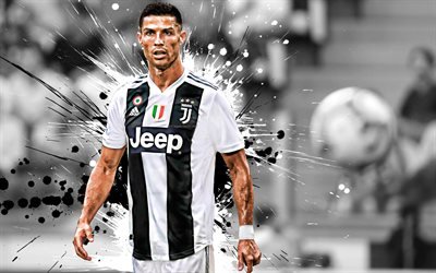 CR7, Cristiano Ronaldo, Portuguese forward, Juventus FC, creative art, Serie A, Italy, Portuguese football players, football star, Juve