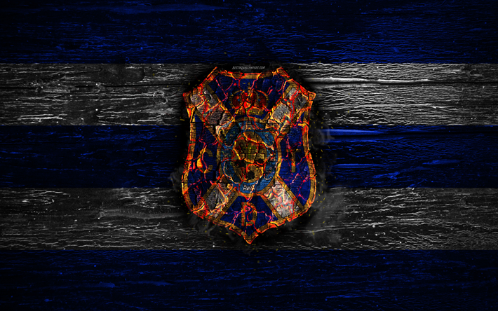 تينيريفي FC, النار الشعار, الثاني, الأزرق والأبيض خطوط, الاسباني لكرة القدم, الجرونج, كرة القدم, LaLiga2, تينيريفي شعار, نسيج خشبي, CD تينيريفي, إسبانيا