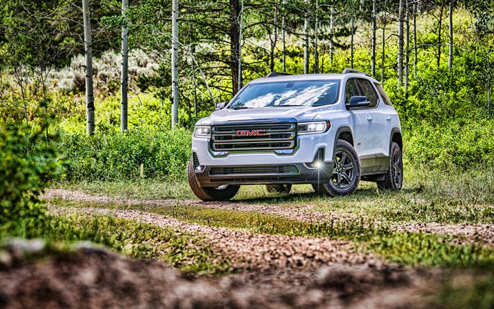 4k, GMC Acadia AT4, offroad, 2020 voitures, Vus, voitures am&#233;ricaines, 2020 GMC Acadia, GMC