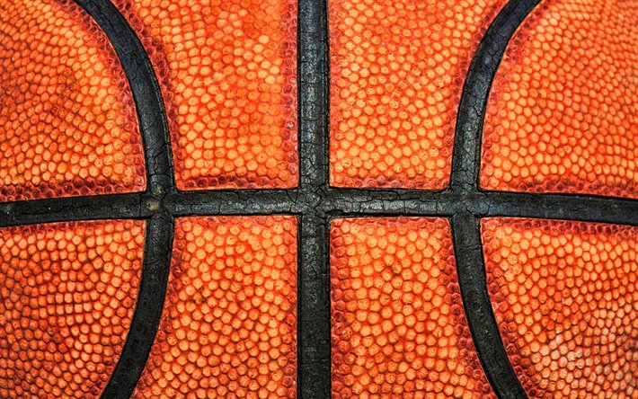 basket ball, 4k, basket-ball, orange ball, de basket-ball de balle de la texture, orange horizons, ball, de basket-ball de textures, de basket-ball de milieux