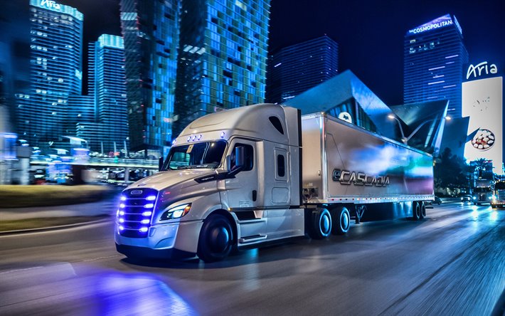 Freightliner eCascadia, route, 2020 camions, GRUES, transport de fret, 2020 Freightliner eCascadia, les camions am&#233;ricains, Freightliner
