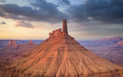 キャッスル ロック, 山, Montana, 米国, Rocks (岩), bonsoir, sunset, ベアトゥース山脈