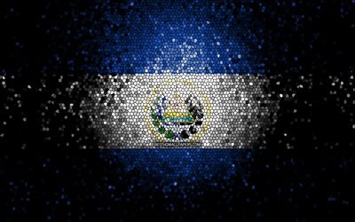 El Salvador flag, mosaic art, North American countries, Flag of El Salvador, national symbols, Salvadoran flag, artwork, North America, El Salvador