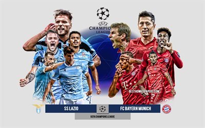 Lazio vs Bayern Munich, Eighth-finals, UEFA Champions League, Preview, promotional materials, football players, Champions League, football match, Lazio, Bayern Munich FC