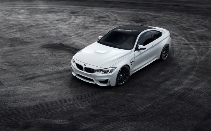 BMW M4 Coupe, F82, 2021, 435i Coupe, white sports coupe, tuning M4, german sports cars, BMW