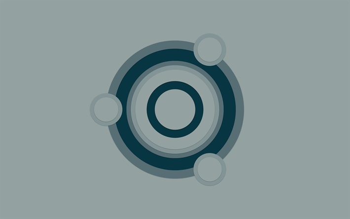Linux, 4k, logotyp, minimal, gr&#229; bakgrund, Linux logotyp
