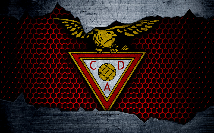 Desportivo das Aves FC, 4k, Futbol Kul&#252;b&#252;, logo, amblem, Vila-daz-Avish, Portekiz futbol, Portekiz şampiyonluğu, metal doku, grunge