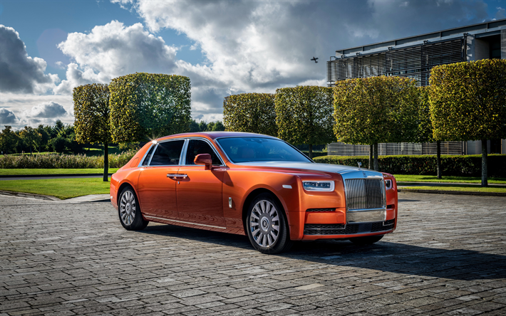 4k, Rolls-Royce Phantom de ISF de 2017, los coches, tuning, naranja Phantom de Rolls-Royce
