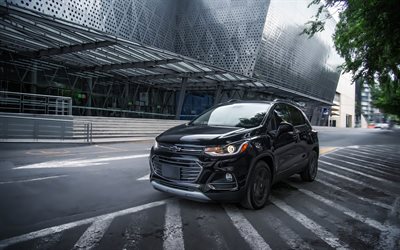 Chevrolet Trax Premier, 2018, crossover compatto, vista frontale, nero nuovo Trax Premier, auto americane, Chevrolet