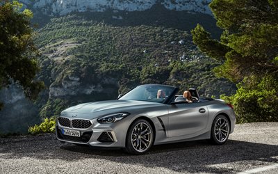 BMW Z4, 2019, M40i, G29, convertible, front view, new gray Z4, German cars, BMW