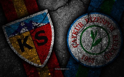 Kayserispor vs Rizespor, Rotondo 8, Super Lig, Turchia, il calcio, il Kayserispor FC, Rizespor FC, calcio, squadra di calcio turco