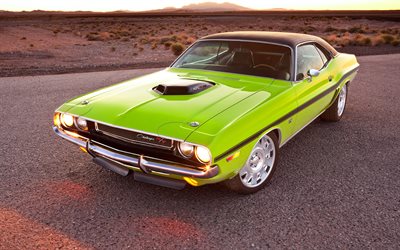 Descargar fondos de pantalla Dodge challenger de 1970, retro, coche,  deportes coupe, coches Americanos, coches clásicos libre. Imágenes fondos  de descarga gratuita