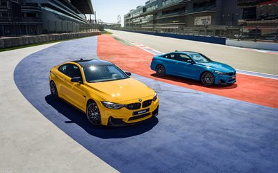 BMW M4, 2018 carros, F82, sportcars, pista de rolamento, BMW, carros alem&#227;es
