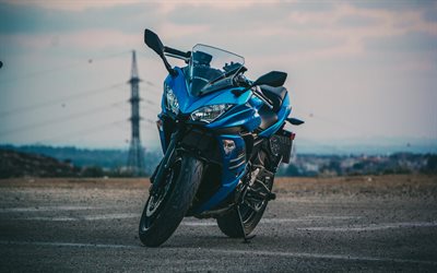 Kawasaki Ninja, 4k, 2017 moto, moto sportive, moto giapponesi, Kawasaki