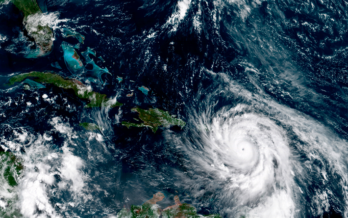 L&#39;ouragan Maria, vue de l&#39;espace, la NASA, de l&#39;Atlantique tropical cyclone