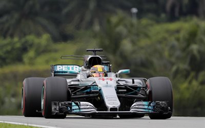 Lewis Hamilton, 4k, British racer, Formula 1, Four-time world champion, Mercedes AMG Petronas F1 Team, Mercedes-AMG F1 W08