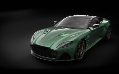 Aston Martin DBS, 59, 2019, vert mat coup&#233; sport, tuning, voitures sport de luxe, de nouveaux vert de la DBS, Britannique de voitures de sport Aston Martin