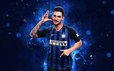 Matteo Politano, forward, italian footballers, Internazionale, football, Serie A, Politano, Inter Milan FC, soccer, neon lights