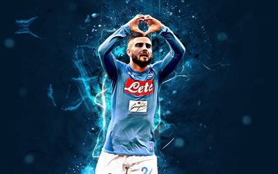 Lorenzo Insigne, goal, Napoli FC, forward, italian footballers, Serie A, Insigne, football, neon lights